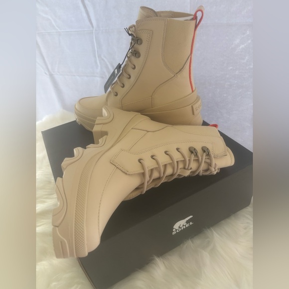 BRAND NEW SOREL BREX BOOT LACE WP Bleached (Ceramic/Optimized Orange) W 8.5 US - Picture 6 of 14